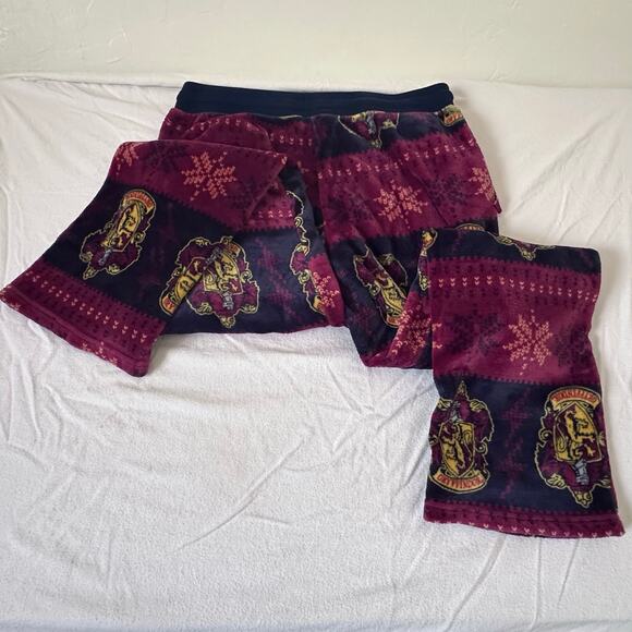 Harry Potter Hogwarts Gryffindor Crest Sleepwear Pants Large Womans Sweats Comfy - Picture 2 of 6